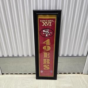 San Francisco 49ers NFL Super Bowl 16 Heritage Banner Embroider Framed 11" X 36"